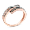 Thumbnail Image 2 of 1/4 CT. T.W. Champagne and White Diamond Bypass Ring in 10K Rose Gold