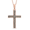 Thumbnail Image 1 of 1/10 CT. T.W. Champagne Diamond Cross Pendant in 10K Rose Gold