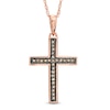 Thumbnail Image 0 of 1/10 CT. T.W. Champagne Diamond Cross Pendant in 10K Rose Gold