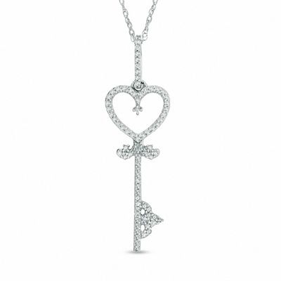 Lockit Key pendant, white gold and diamonds - Categories Q93004