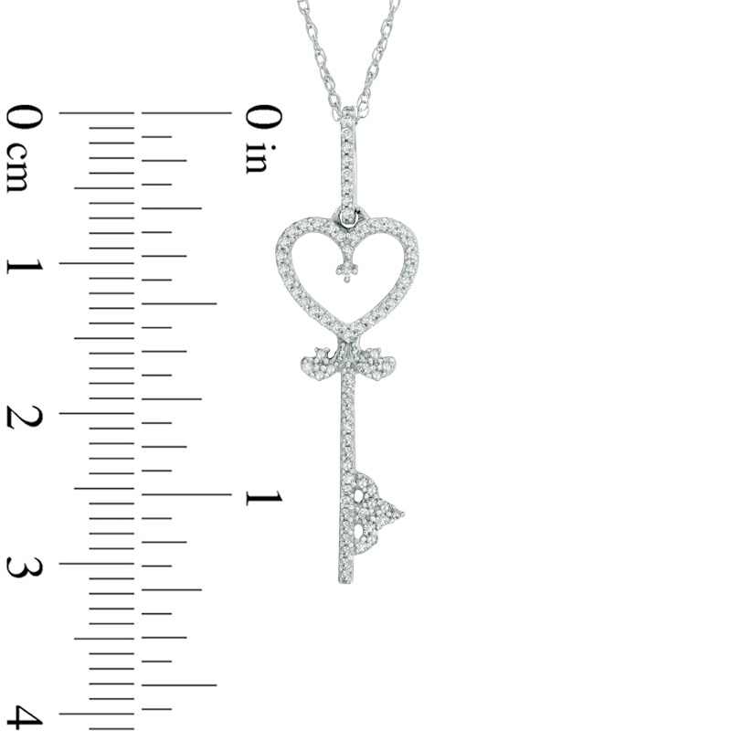 Lock & Key Necklace 1/15 cttw Diamonds Sterling Silver & 10K Rose Gold 18