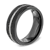 Thumbnail Image 2 of 8.0mm Comfort Fit Hammered Black Cobalt Wedding Band - Size 10