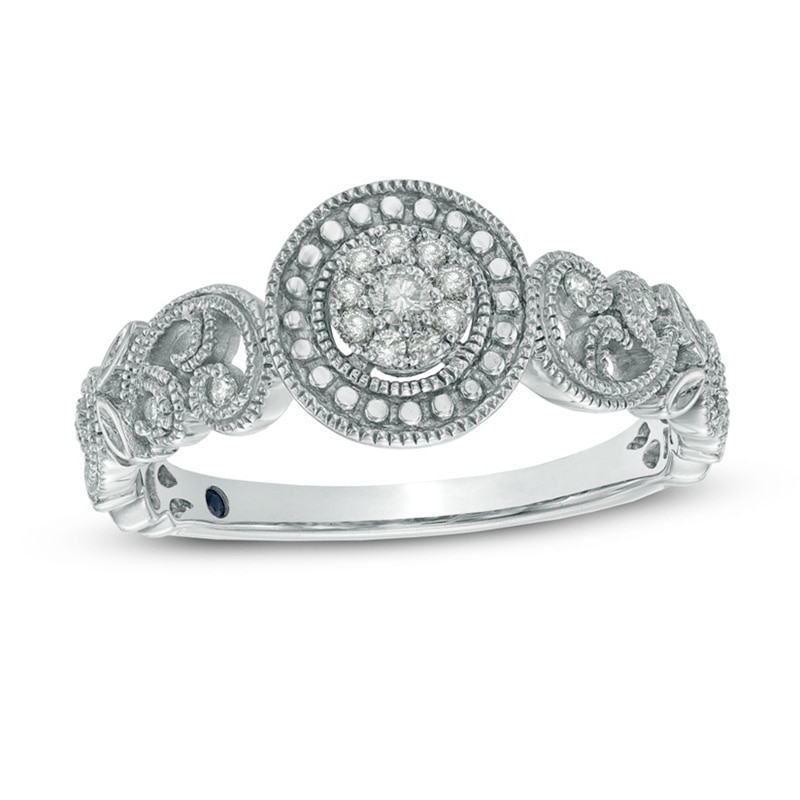 Cherished Promise Collection™ 1/10 CT. T.W. Diamond Scroll Promise Ring in Sterling Silver