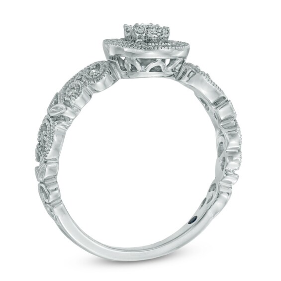 Cherished Promise Collectionâ¢ 1/10 CT. T.w. Diamond Scroll Promise Ring in Sterling Silver