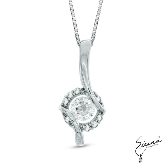 Sirenaâ¢ 1/3 CT. T.w. Diamond Frame Pendant in 14K White Gold