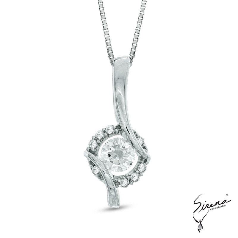 Main Image 1 of Sirena™ 1/3 CT. T.W. Diamond Frame Pendant in 14K White Gold