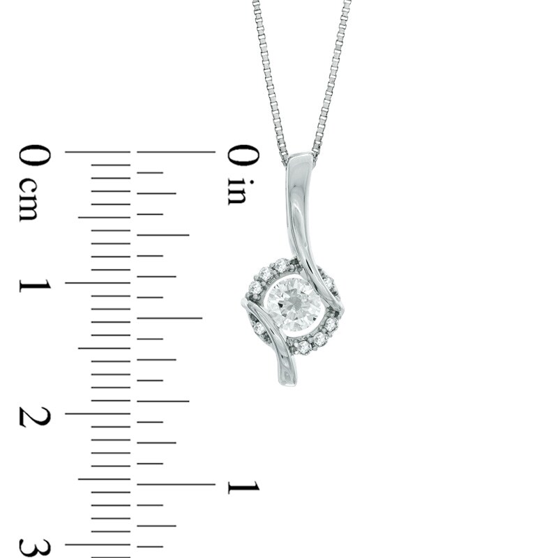 Main Image 2 of Sirena™ 1/3 CT. T.W. Diamond Frame Pendant in 14K White Gold