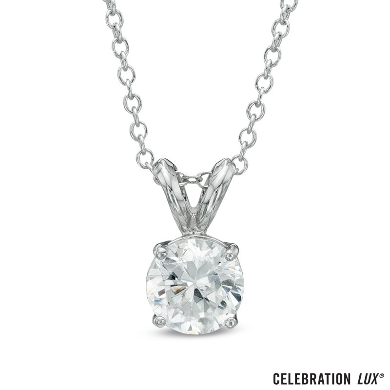 Main Image 1 of Celebration Lux® 1 CT. Certified Diamond Solitaire Pendant in 18K White Gold (I/SI2)