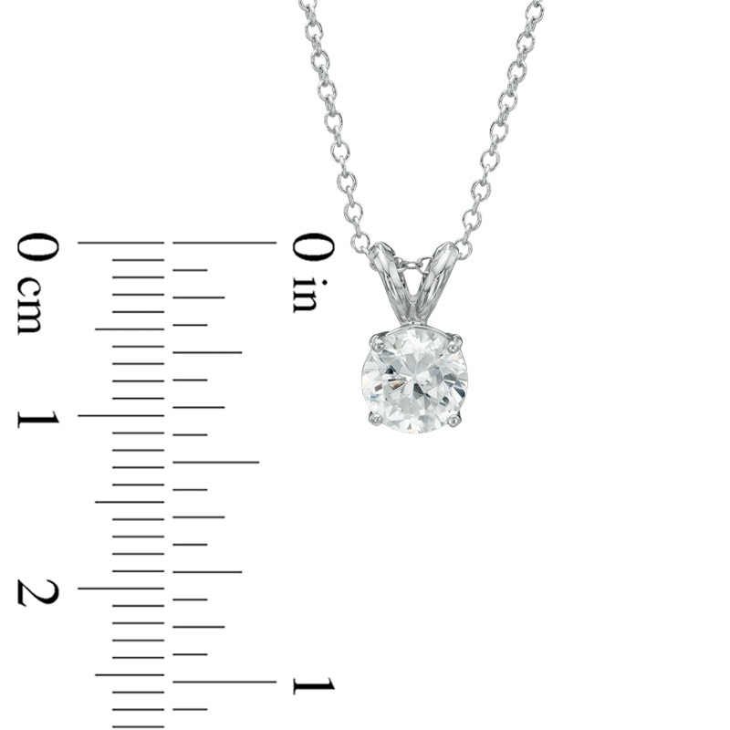 Main Image 2 of Celebration Lux® 1 CT. Certified Diamond Solitaire Pendant in 18K White Gold (I/SI2)