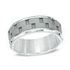Thumbnail Image 1 of 8.0mm Comfort Fit Link Inlay Cobalt Wedding Band - Size 10