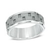 Thumbnail Image 0 of Men's 8.0mm Comfort Fit Link Inlay Cobalt Wedding Band - Size 10