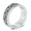 Thumbnail Image 1 of Men's 8.0mm Comfort Fit Link Inlay Cobalt Wedding Band - Size 10