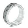 Thumbnail Image 2 of 8.0mm Comfort Fit Link Inlay Cobalt Wedding Band - Size 10