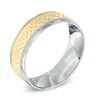 Thumbnail Image 2 of 7.0mm Comfort Fit Criss-Cross Wedding Band in 10K Two-Tone Gold