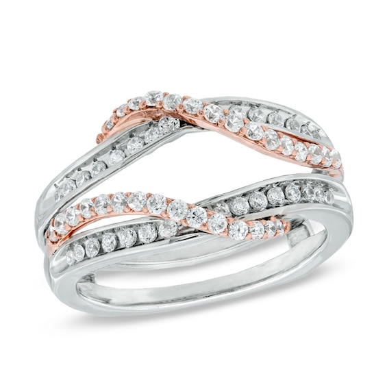 1/2 CT. T.w. Diamond Overlay Solitaire Enhancer in 14K Two-Tone Gold