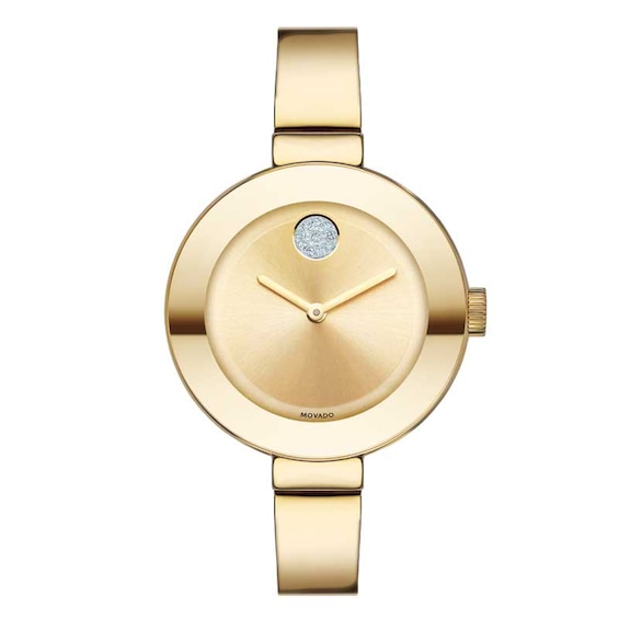 Ladies' Movado Bold® Crystal Accent Gold-Tone Bangle Watch (Model: 3600201)