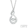 Thumbnail Image 1 of 1/8 CT. T.W. Diamond Infinity Flame Pendant in 10K White Gold