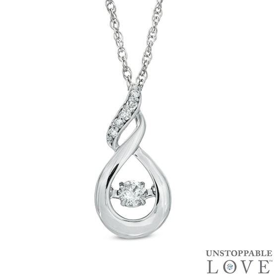 1/8 CT. T.w. Diamond Infinity Flame Pendant in 10K White Gold
