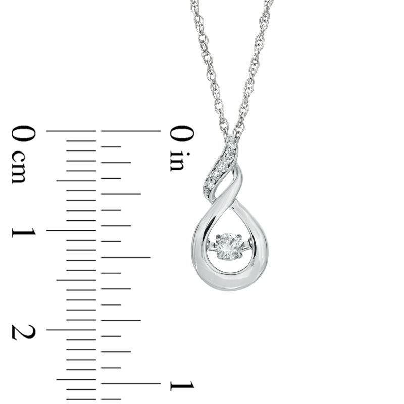 Main Image 2 of 1/8 CT. T.W. Diamond Infinity Flame Pendant in 10K White Gold