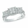 Thumbnail Image 1 of 1 CT. T.W. Quad Diamond Frame Three Stone Engagement Ring in 10K White Gold