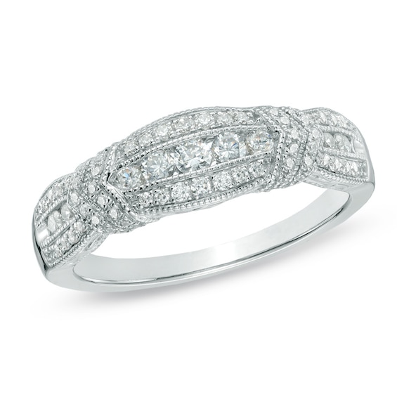 1/4 CT. T.w. Diamond Vintage-Style Anniversary Band in 10K White Gold