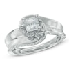 Thumbnail Image 1 of 1 CT. T.W. Princess-Cut Diamond Swirl Engagement Ring in 14K White Gold