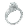 Thumbnail Image 1 of 1 CT. T.W. Princess-Cut Diamond Swirl Engagement Ring in 14K White Gold