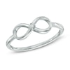 Thumbnail Image 1 of Diamond Accent Solitaire Sideways Infinity Ring in 10K White Gold
