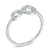 Thumbnail Image 1 of Diamond Accent Solitaire Sideways Infinity Ring in 10K White Gold
