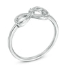 Thumbnail Image 2 of Diamond Accent Solitaire Sideways Infinity Ring in 10K White Gold