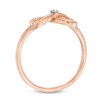 Thumbnail Image 2 of Diamond Accent Solitaire Sideways Infinity Ring in 10K Rose Gold