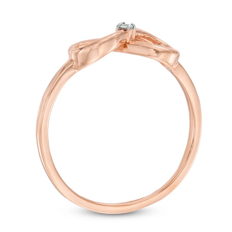 Main Image 2 of Diamond Accent Solitaire Sideways Infinity Ring in 10K Rose Gold