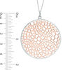 Thumbnail Image 2 of Lacy Openworked Medallion Pendant in Two-Tone Sterling Silver