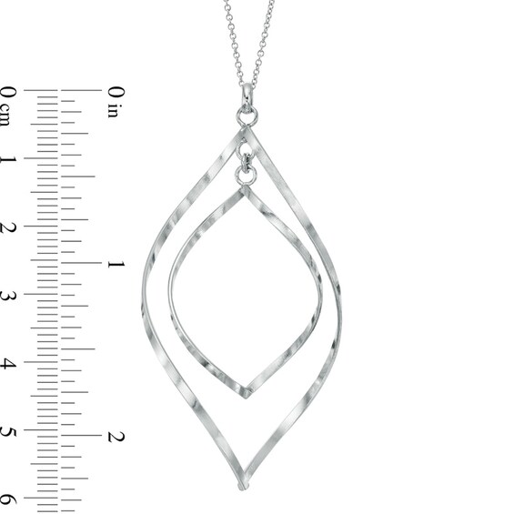 Double Flame Pendant in Sterling Silver