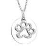 Thumbnail Image 1 of Diamond Accent Paw Print with Disc Pendant in Sterling Silver