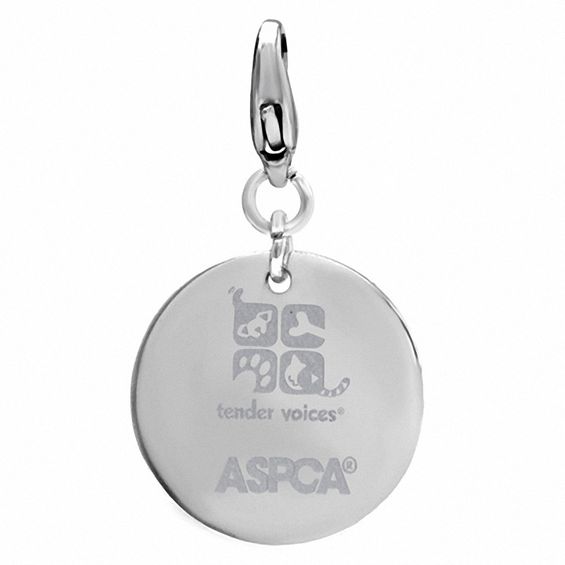 Diamond Accent Paw Print with Disc Pendant in Sterling Silver