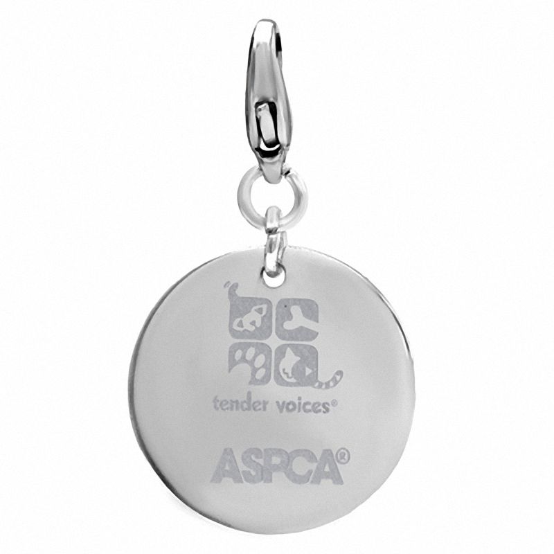 Main Image 2 of Diamond Accent Paw Print with Disc Pendant in Sterling Silver