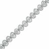 Thumbnail Image 1 of Diamond Accent Heart Line Bracelet in Sterling Silver - 7.25"