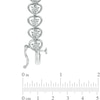 Thumbnail Image 2 of Diamond Accent Heart Line Bracelet in Sterling Silver - 7.25"