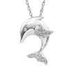 Thumbnail Image 0 of Diamond Accent Dolphin Pendant in Sterling Silver