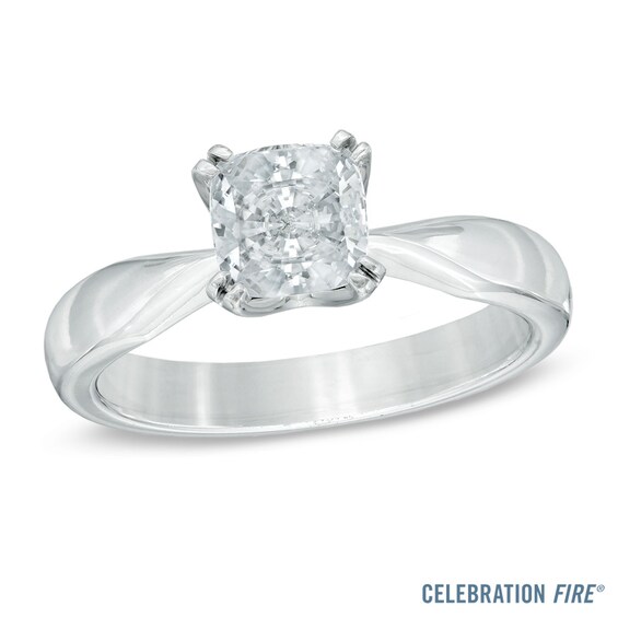 Celebration Fire® 1 CT. Princess-Cut Diamond Solitaire Engagement Ring in 14K White Gold (H-I/Si1-Si2)