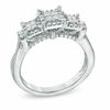 Thumbnail Image 1 of 1/2 CT. T.W. Princess-Cut Quad Diamond Frame Three Stone Engagement Ring in 10K White Gold