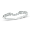 Thumbnail Image 1 of 1/8 CT. T.W. Diamond Ribbon Wrapped Contour Wedding Band in 14K White Gold