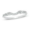 Thumbnail Image 0 of 1/8 CT. T.W. Diamond Ribbon Wrapped Contour Wedding Band in 14K White Gold