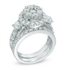 Thumbnail Image 1 of 3 CT. T.W. Diamond Cluster Frame Bridal Set in 14K White Gold