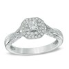 Thumbnail Image 1 of 1/3 CT. T.W. Princess-Cut Diamond Frame Vintage-Style Engagement Ring in 10K White Gold