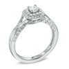 Thumbnail Image 2 of 1/3 CT. T.W. Princess-Cut Diamond Frame Vintage-Style Engagement Ring in 10K White Gold