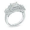 Thumbnail Image 2 of 2 CT. T.W. Princess-Cut Quad Diamond Frame Three Stone Engagement Ring in 14K White Gold