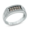 Thumbnail Image 1 of Men's 1/2 CT. T.W. Champagne and White Diamond Ring in 10K White Gold