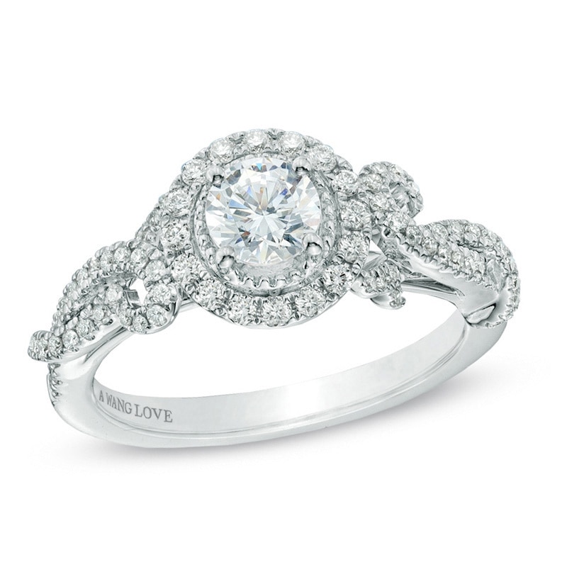 Main Image 1 of Vera Wang Love Collection 7/8 CT. T.W. Diamond Vintage-Style Engagement Ring in 14K White Gold